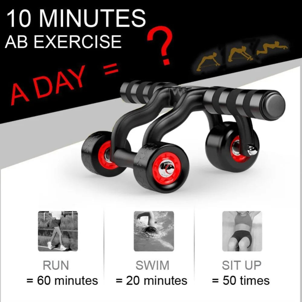 New 3 Wheels Fitness Abdominal Roller Core Exercise Six Pack Bodybuilding Belly Workout Tool Home Fitness Gym Home Equipment