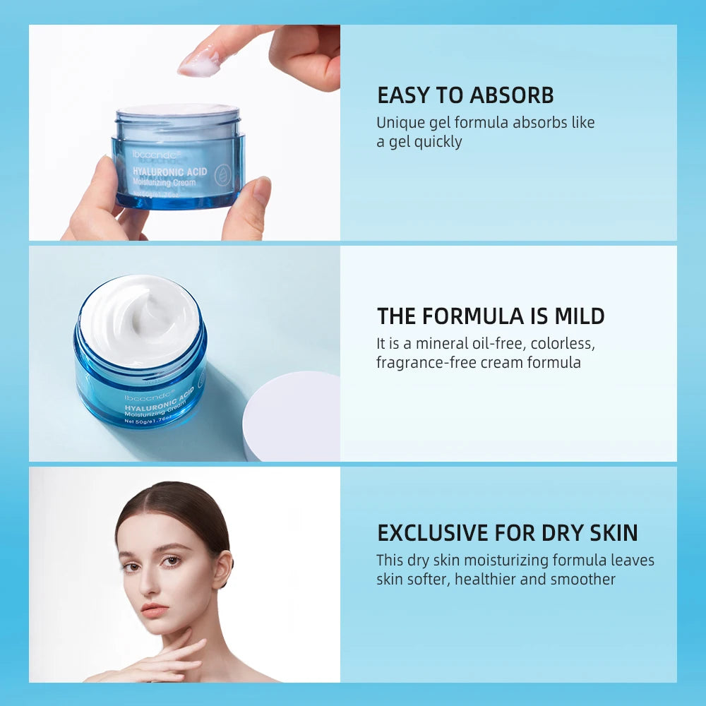 New Hyaluronic Acid Hydrating Face Moisturizer Gel-Cream To Hydrate and Smooth Extra-Dry Skin Facial Moisturizing Cream