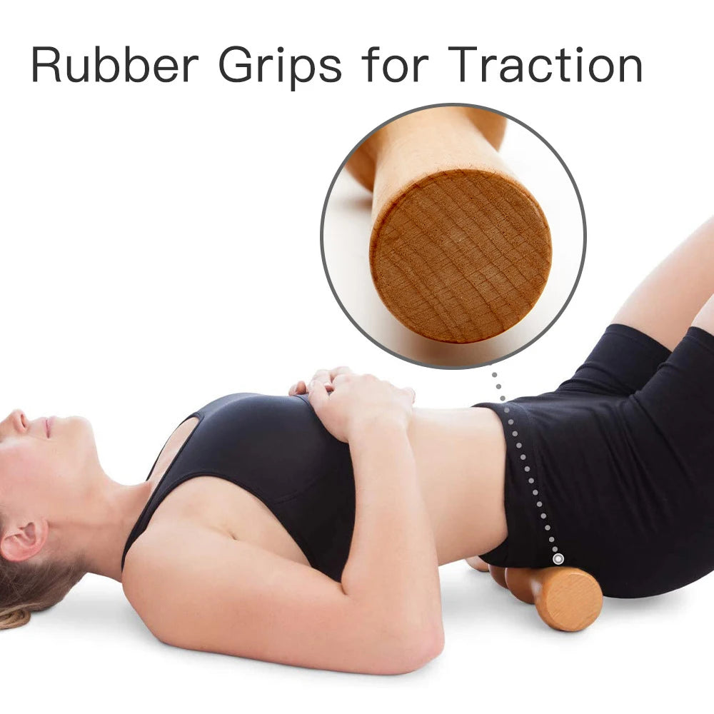 Body Back Wood Back Roller, Spine Stretcher & Aligner, Ma Roller, Back Cracker for Back & Muscle Recovery, Manual Back Massager