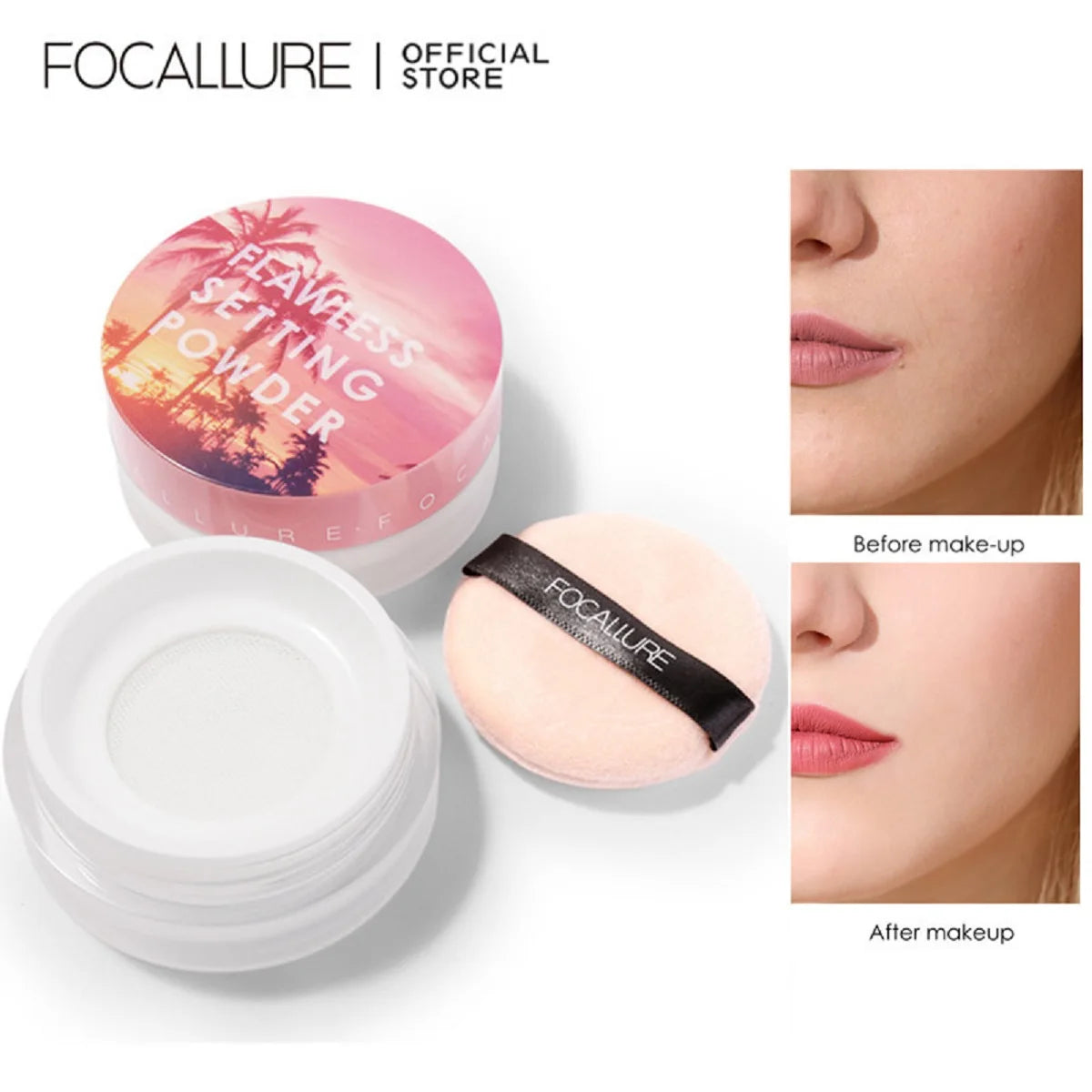 FOCALLURE 4 Colors Matte Loose Powder Waterproof Oil-control Minerals Makeup Setting Powder Finish Face Cosmetics for Women