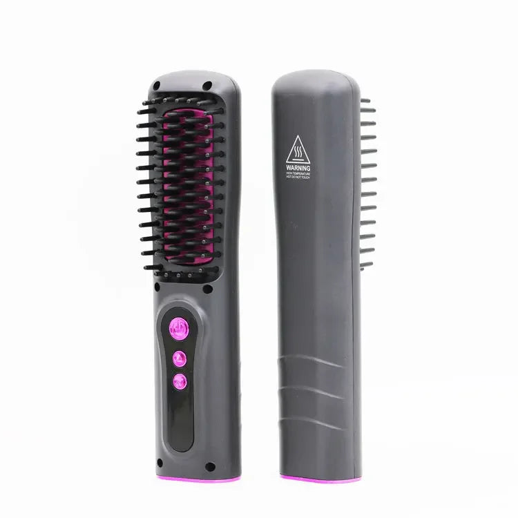 New dual purpose curling straightening styling comb hair salon portable charging straightener USB wireless curling comb