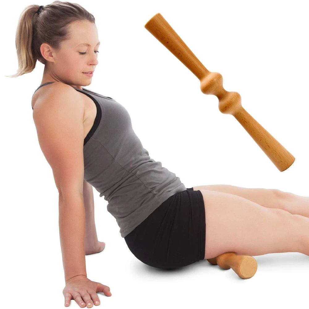 Body Back Wood Back Roller, Spine Stretcher & Aligner, Ma Roller, Back Cracker for Back & Muscle Recovery, Manual Back Massager