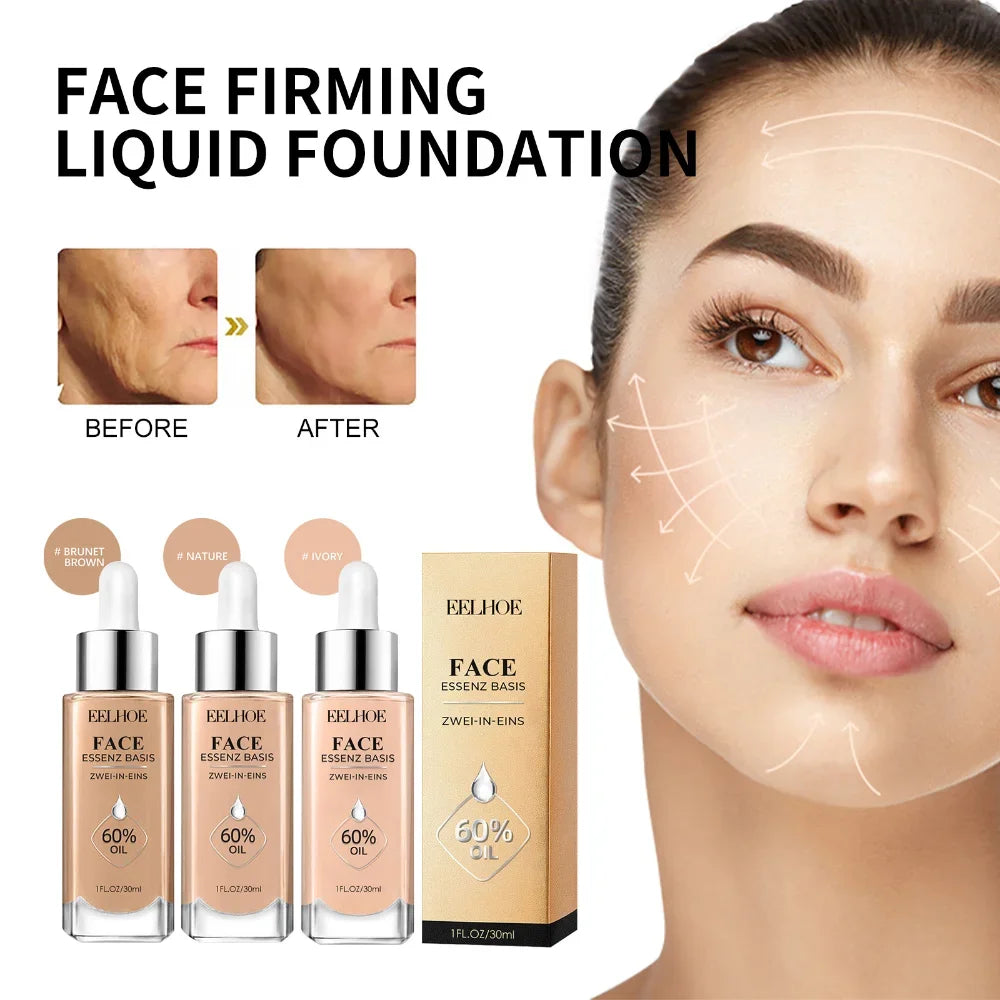 30ml Liquid Foundation Concealer Full Coverage Moisturizing Brighten Cream Cover Spot Acne Dark Circles Even Skin Tone Cosmetics