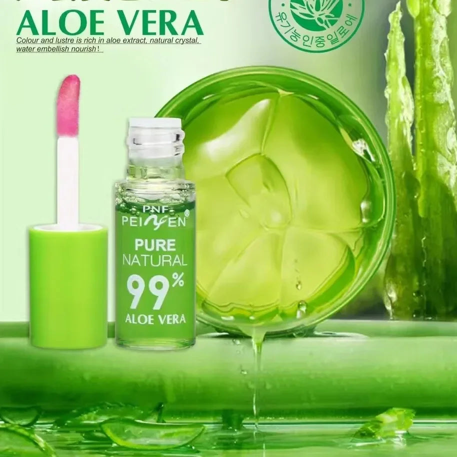 1PCS Moisturizing Natural Aloe Serum Lip Gloss