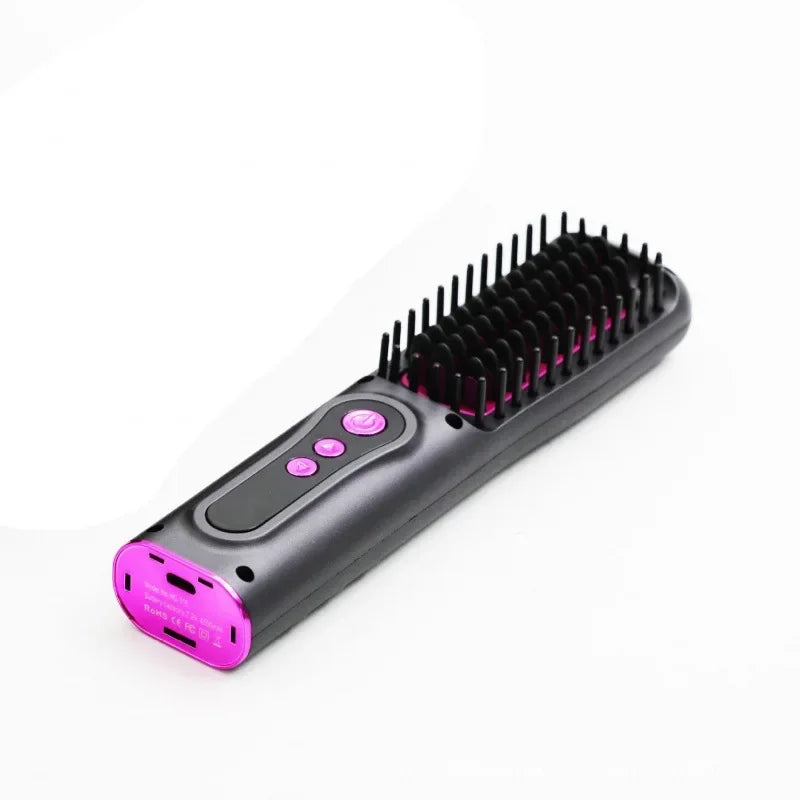 New dual purpose curling straightening styling comb hair salon portable charging straightener USB wireless curling comb