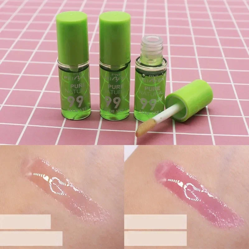 1PCS Moisturizing Natural Aloe Serum Lip Gloss