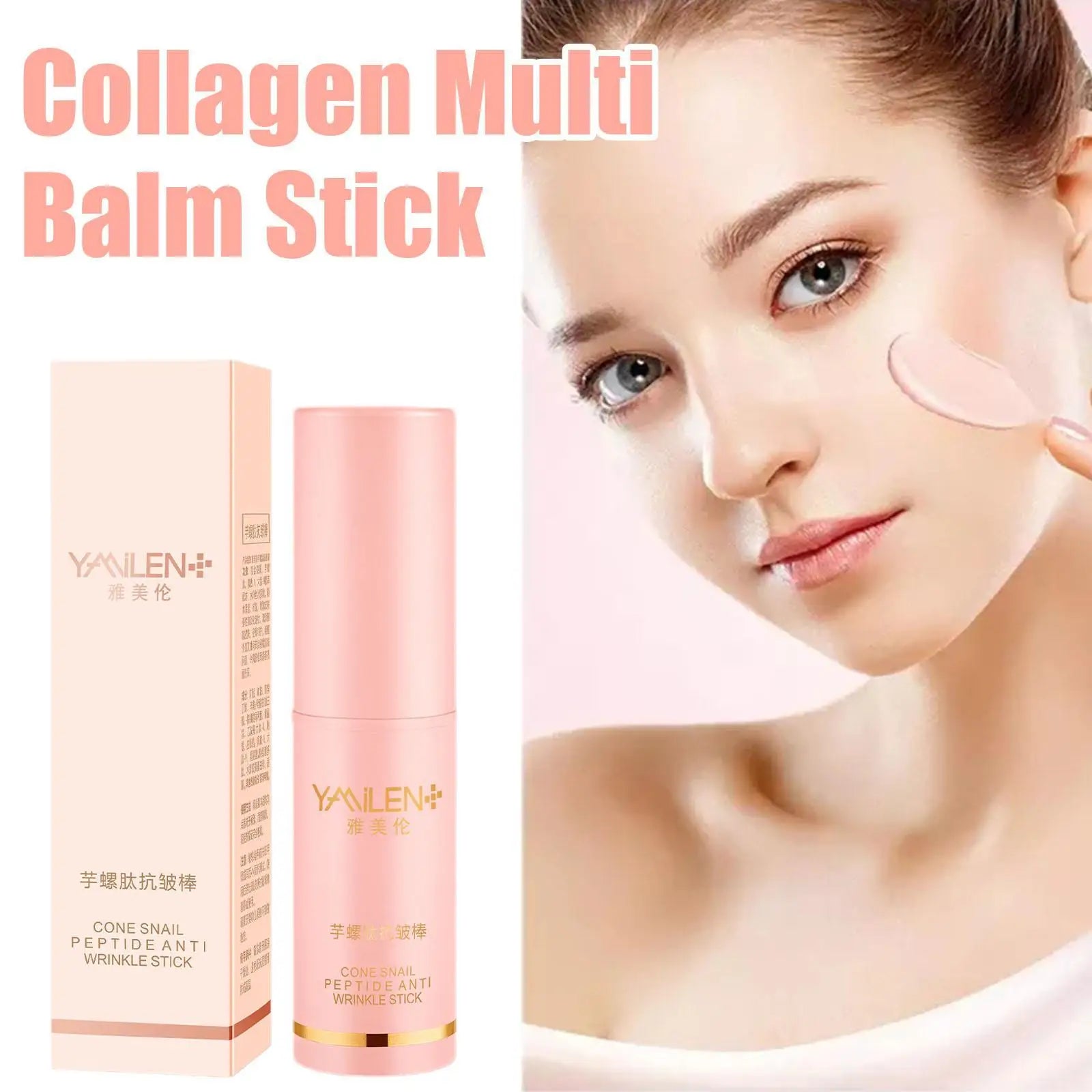 Collagen Boosting Moisture Balm Stick,Collagen Moisturizer Face Primer Hydrating Stickm Korean Bouncing Wrinkle Balm Skincare