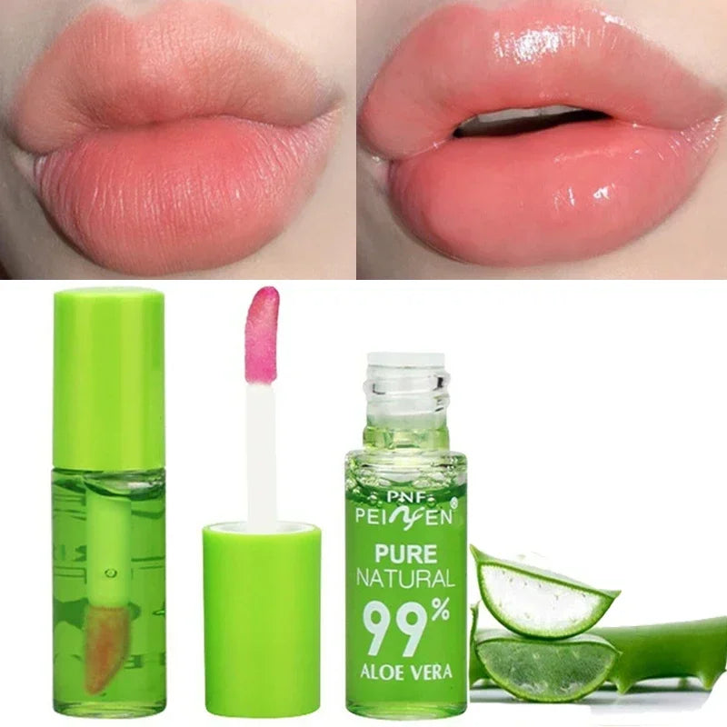 1PCS Moisturizing Natural Aloe Serum Lip Gloss