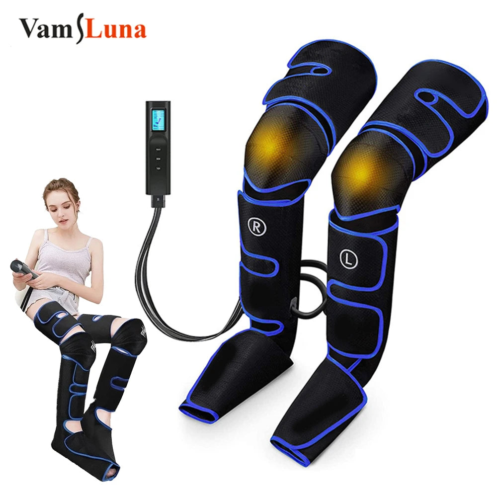 Leg Muscle Relaxer 6 modes Air Compression Recovery Boot Lymph Release Relieve Foot Fatigue Heating Leg Massager for Athletes