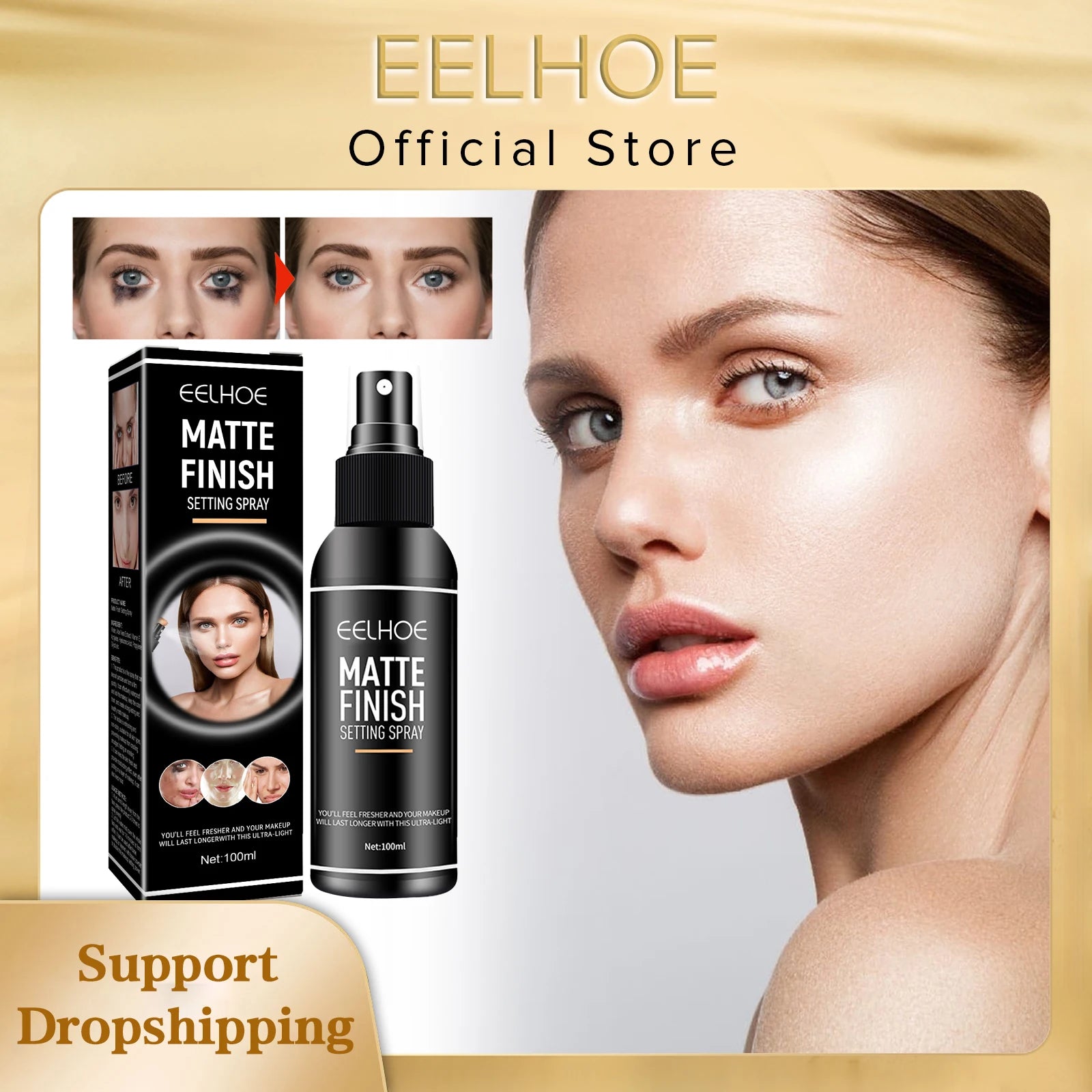 EELHOE Makeup Setting Spray Matte Finish Waterproof Long Lasting Oil Controling Refreshing Quick Foundation Fixer Make Up Spray