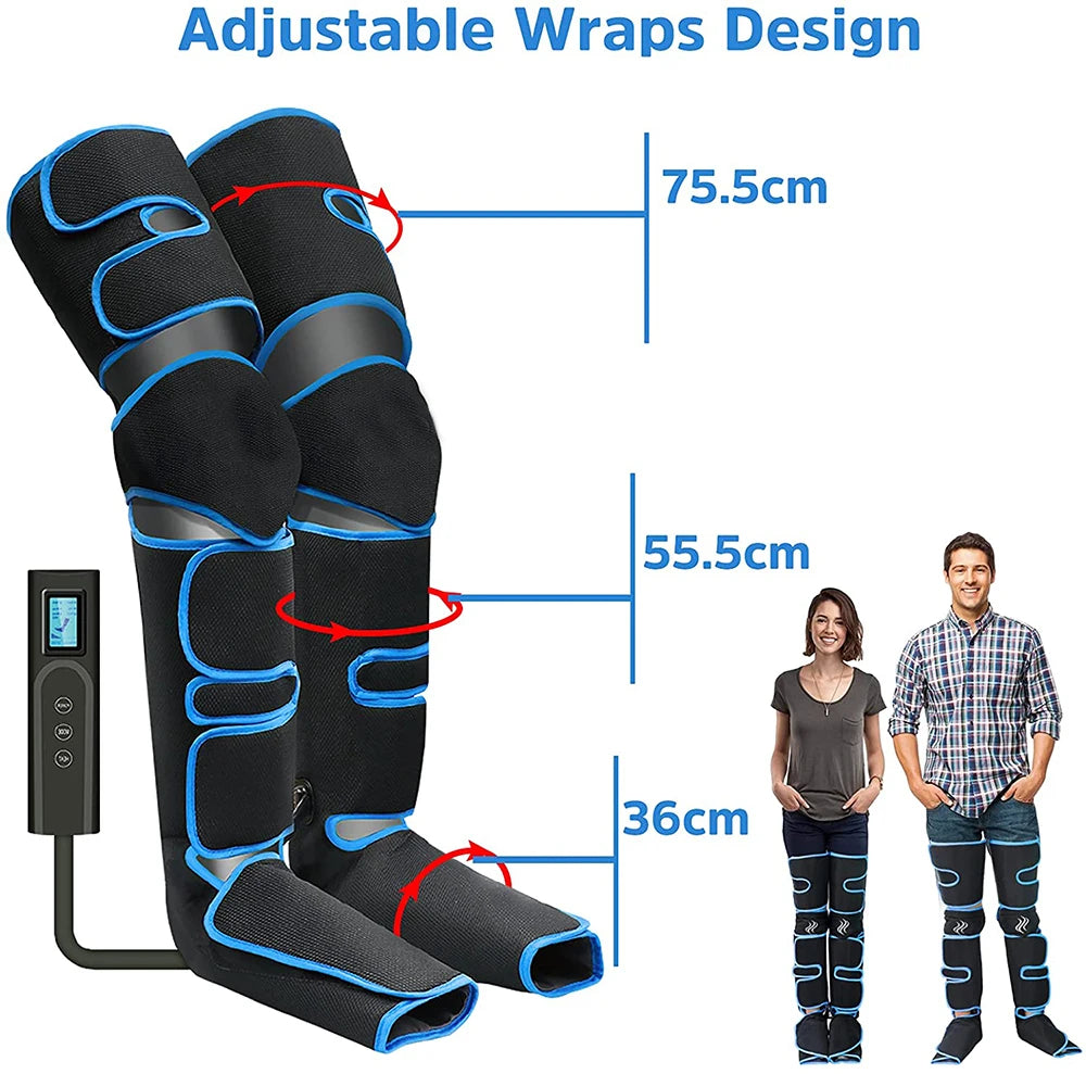 Leg Muscle Relaxer 6 modes Air Compression Recovery Boot Lymph Release Relieve Foot Fatigue Heating Leg Massager for Athletes