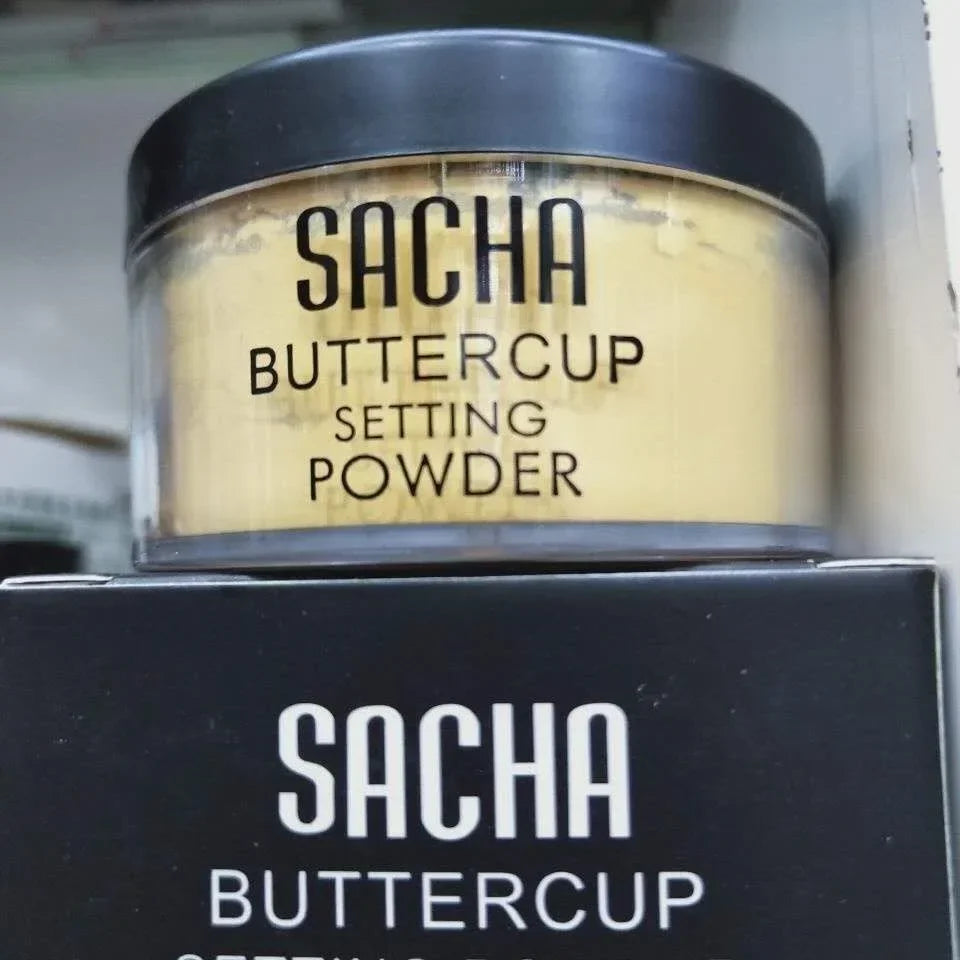 Sacha Buttercup Setting Powder Translucent Face Powder to Set Makeup Foundation or Concealer Finish Loose Powder Foundation