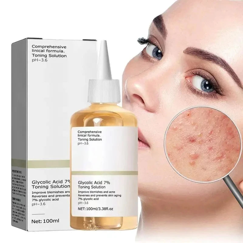 7% Glycolic Acid Toning Solution Ordinary Acne Remover Lifting Firming Wrinkles Glowing Facial Skin Care Glycolic Acid Toner New