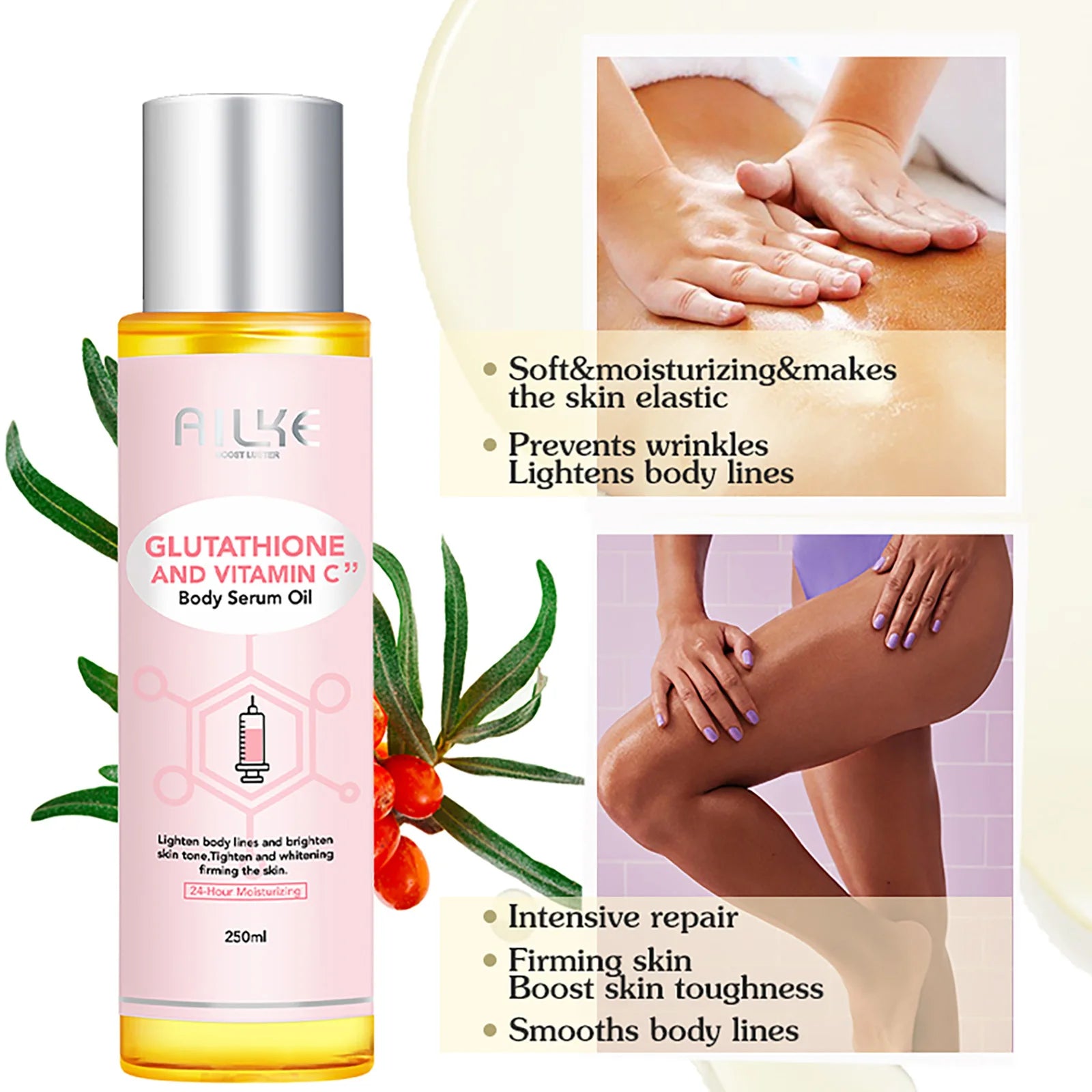 AILKE Glutathione and Vitamin C Moisturizing Body Cream for Skin Glowing, Radiance Boost | Nourishes & Hydrates Skin Naturally