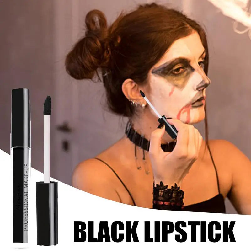 1pcs Liquid Lipstick Halloween Lipgloss Waterproof Long Lasting Sexy White Black Lips Halloween Lip Makeup Cosmetics